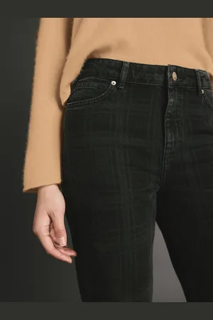 Next Checked Straight Leg 100% Cotton Jeans