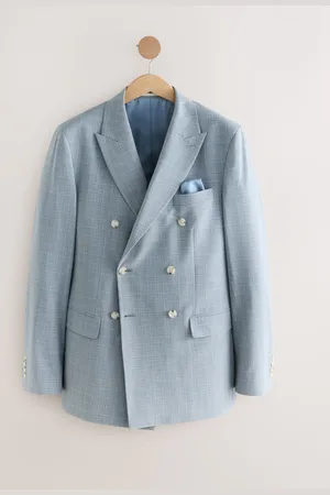 Next Light Double Breasted Check Suit Jacket