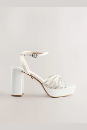 Next Ivory Forever Comfort Wedding Platfrom Strappy Bridal Block Heels