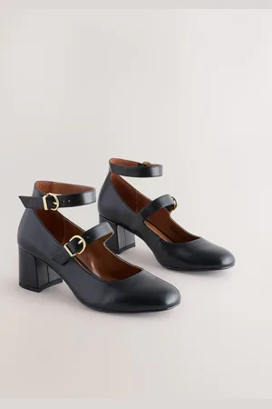 Next Forever Comfort Round Toe Double Buckle Block Heel Shoes