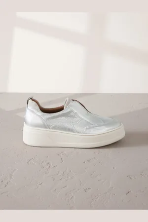 Next Slip On Signature Forever Comfort Leather Chunky Wedge Platform Trainers