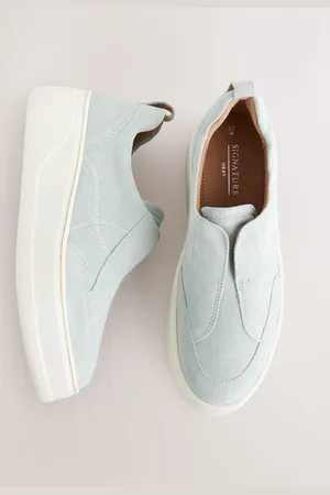 Next Slip On Signature Forever Comfort Leather Chunky Wedge Platform Trainers