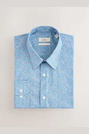Next Hidcote Leaves Regular Fit Signature Collection 100% Italian Fabric Printed Formal Shirt