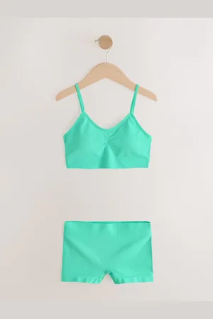 Next Teal Seamfree Crop Tops And Shorts 2 Pack Set (7-16yrs)