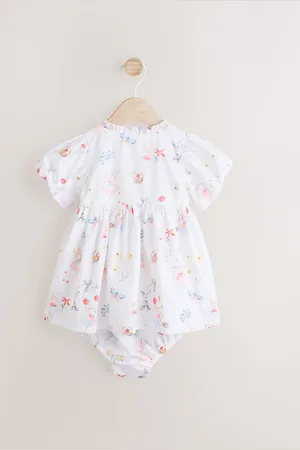 Next /Pink Fairy Baby 100% Cotton Woven Dress and Bloomer Knickers Set (0mths-2yrs)