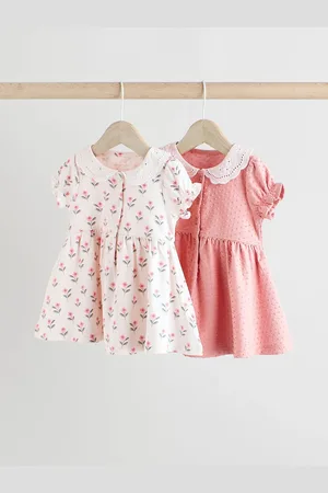 Next Pink/ Floral Jersey Baby Dresses 2 Pack (0mths-3yrs)