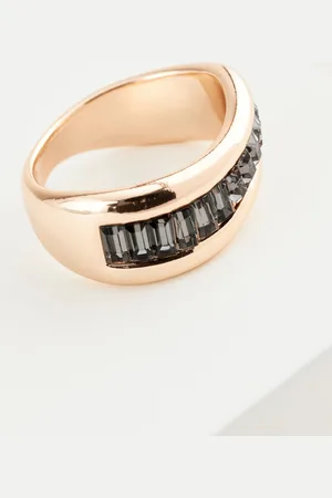 Next Gold Tone Wave Baguette Ring