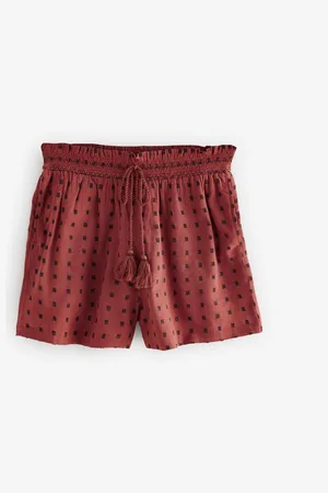 Next Rust Embroidered Shorts with Elasticated Waist