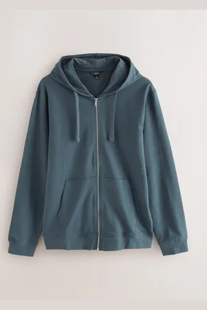 Next Petrol 100% Cotton Lightweight Zip Up Hoodie