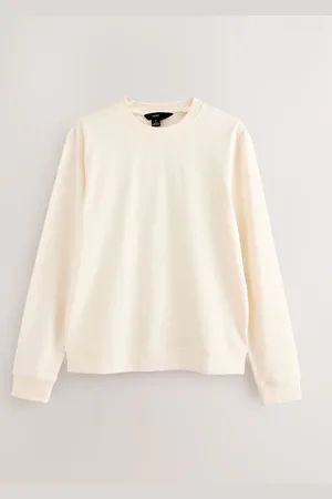 Next Ecru 100% Cotton Lightweight Crew Neck Sweatshirt