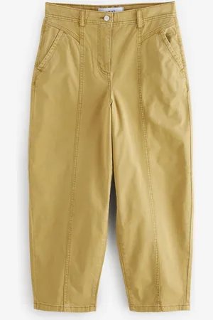 Next Mustard Yellow Barrel Leg Chino Trousers