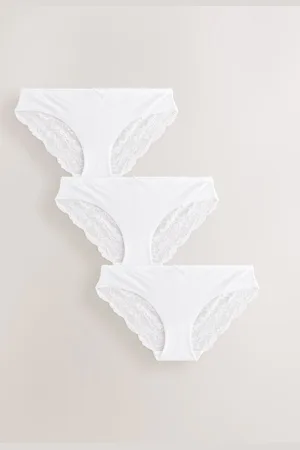Next Brazilian No VPL Lace Back Briefs 3 Pack