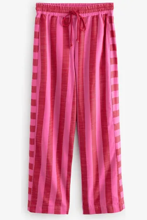 Next Wide Leg Pull On Striped Trousers