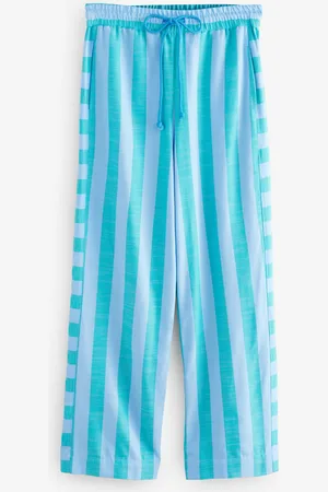 Next Wide Leg Pull On Striped Trousers