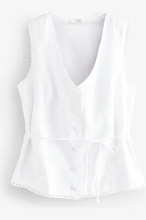 Next Linen Sleeveless Lined Waistcoat
