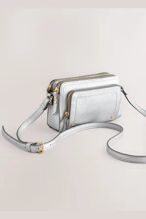 Next Metallic Double Zip Cross Body Bag