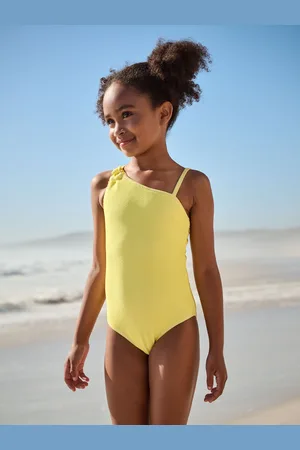 Next Yellow One Shoulder Textured Swimsuit (3-16yrs)