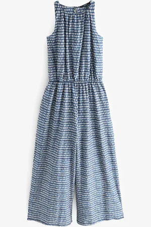 Next Geometric Print Sleeveless Wide Leg 100% Cotton Jumpsuit