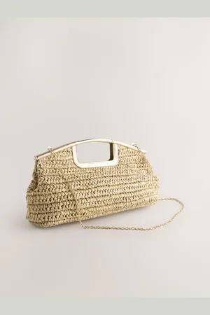 Next Natural Raffia Clutch Bag