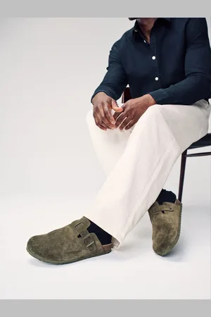 Next Khaki EDIT Suede Mules