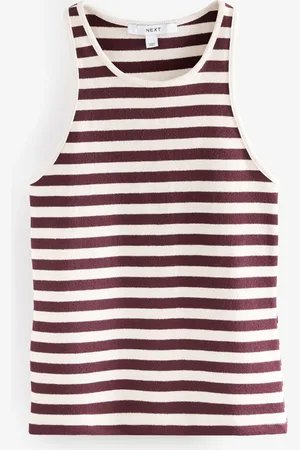 Next /Burgundy Knitted Stripe Racer Tank