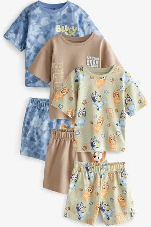 Next /Green License Bluey 3 Pack 100% Cotton Short Pyjamas (12mths-8yrs)