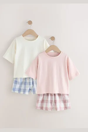 Next Pink/ Woven Bottom Short Pyjamas 2 Pack (3-16yrs)
