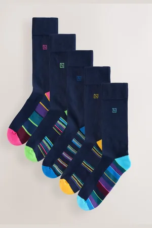 Next Blue Stripe 5 Pack Cushioned Sole Comfort Socks