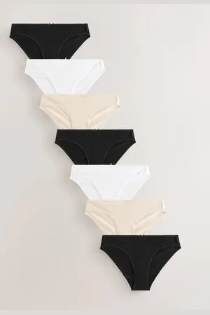Next / Pastel Rose Nude / White Bikini Rich Knickers 7 Pack
