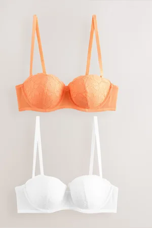 Next Orange/ Lace Light Pad Strapless Multiway Bras 2 Pack A-E