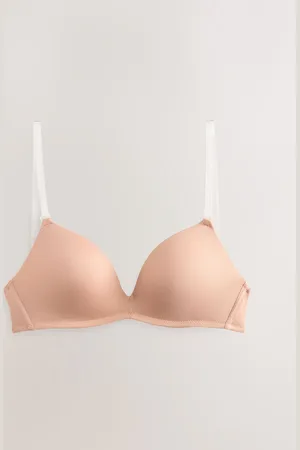 Next Praline Clear Back Multiway Plunge Bra