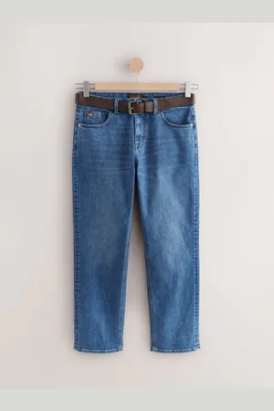 Next Light Straight Fit Signature Belted Jeans