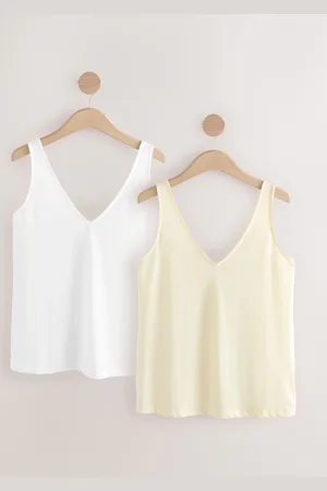 Next / Lemon Yellow Linen-blend Vests 2 Pack