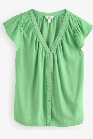 Next Button Down Ruffle Sleeve Top