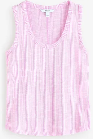 Next Pink/ Stripe Soft Touch Sleeveless Scoop Neck Striped Vest