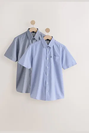 Next Bengal/ Dobby Regular Fit Easy Iron Short Sleeve Oxford Shirts 2 Pack
