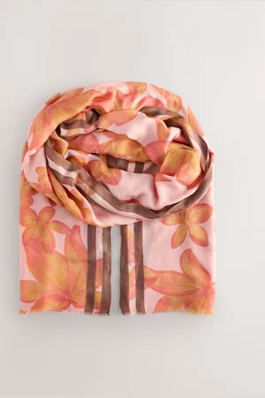 Next Floral Lightweight Containing Silk Scarf