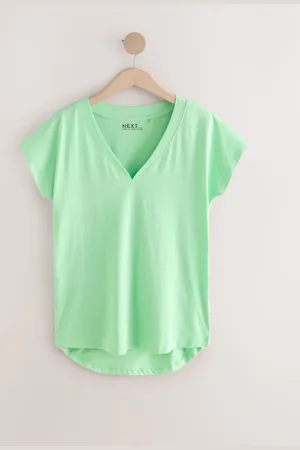 Next Aqua V-Neck Cap Sleeve T-Shirt
