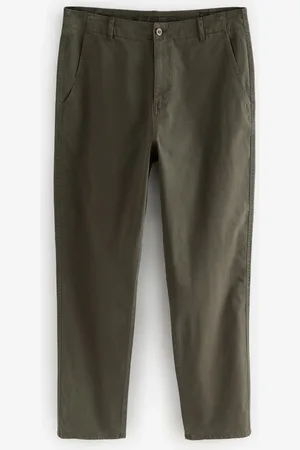 Next Khaki Regular Tapered Fit Textured Chino Trousers