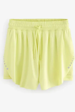 Next Lime Active Sports Jersey Layer Running Shorts with Pockets