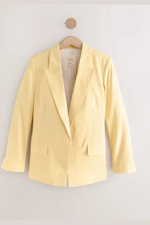 Next Yellow Tailored Blazer with Linen