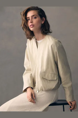 Next Cotton Blend Bubble Hem Bomber Jacket
