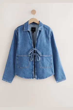 Next Dark 100% Cotton Tie Front Denim Jacket