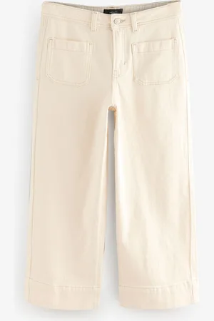 Next Ecru Cropped Patch Pocket Jeans