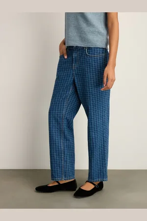 Next Gingham Straight Leg 100% Cotton Jeans