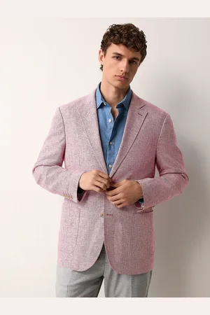 Next Regular Fit Textured Linen Blend Blazer