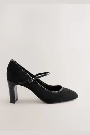 Next Standard Fit Forever Comfort Round Toe Mary Jane Block Court Shoes