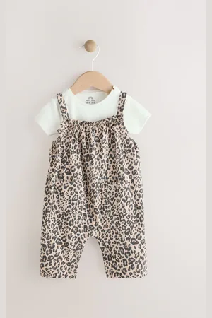 Next Leopard Print and Ecru Baby Romper and Bodysuit Set (0mths-3yrs) (0mths-3yrs)