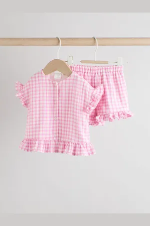 Next Gingham 100% Cotton Baby Shirt And Shorts Set (0mths-3yrs)