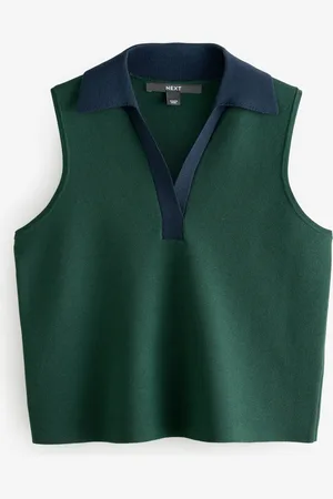 Next Green Smart Knitted Sleeveless Polo Tank